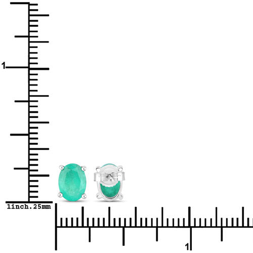 1.44 Carat Genuine Zambian Emerald 10K White Gold Earrings on sale at MyriadMart