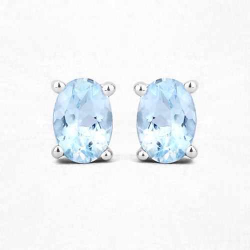 0.72 Carat Genuine Aquamarine .925 Sterling Silver Earrings on sale at MyriadMart