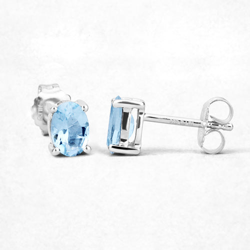 0.72 Carat Genuine Aquamarine .925 Sterling Silver Earrings on sale at MyriadMart