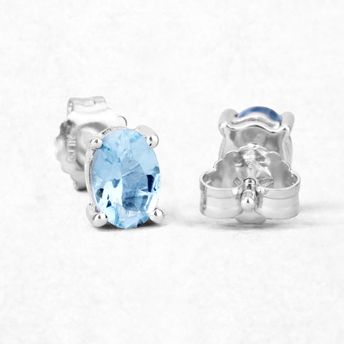 0.72 Carat Genuine Aquamarine .925 Sterling Silver Earrings on sale at MyriadMart