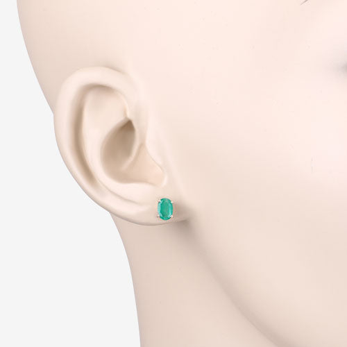 0.88 Carat Genuine Zambian Emerald 10K Yellow Gold Earrings on sale at MyriadMart