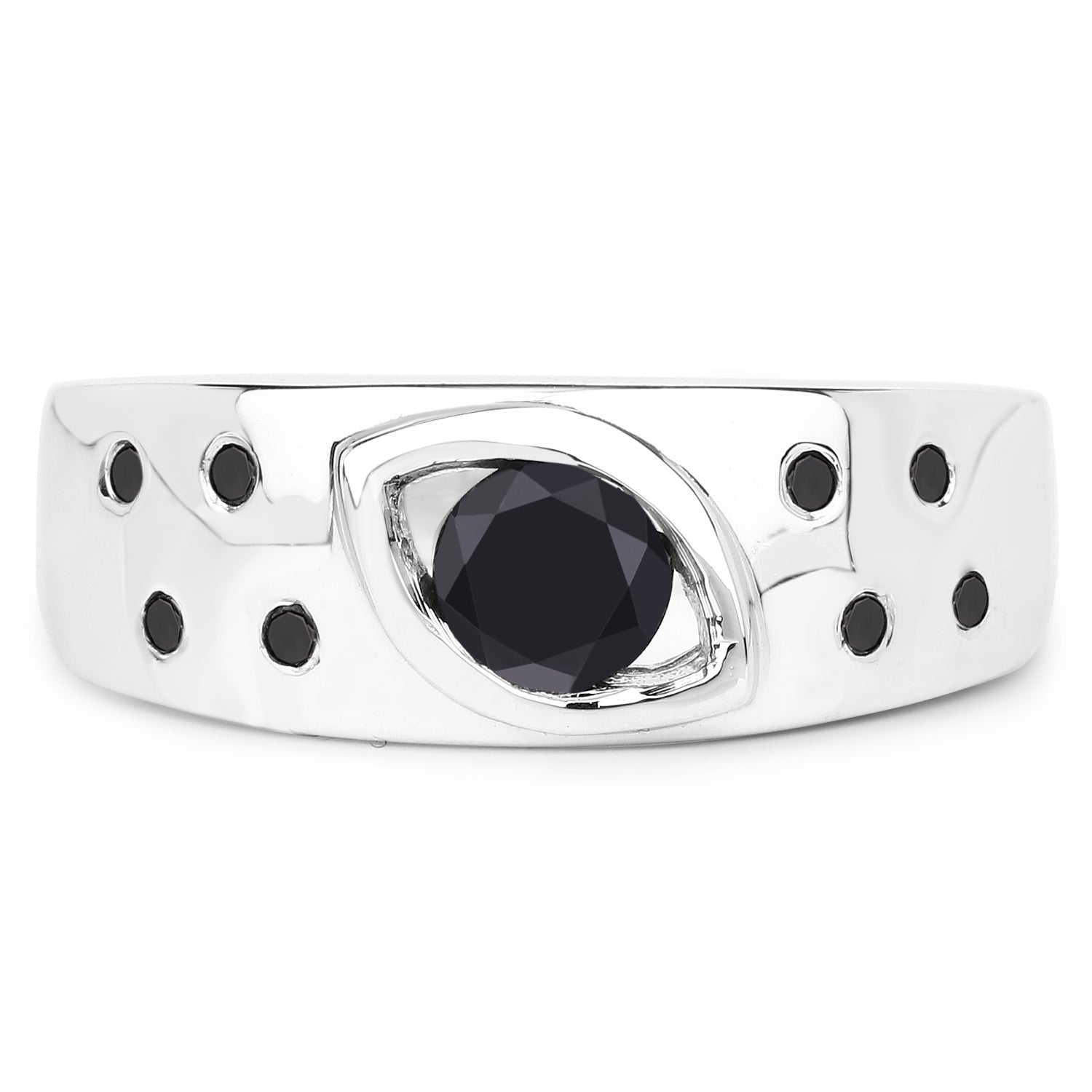 0.59 Carat Genuine Black Diamond .925 Sterling Silver Ring on sale at MyriadMart