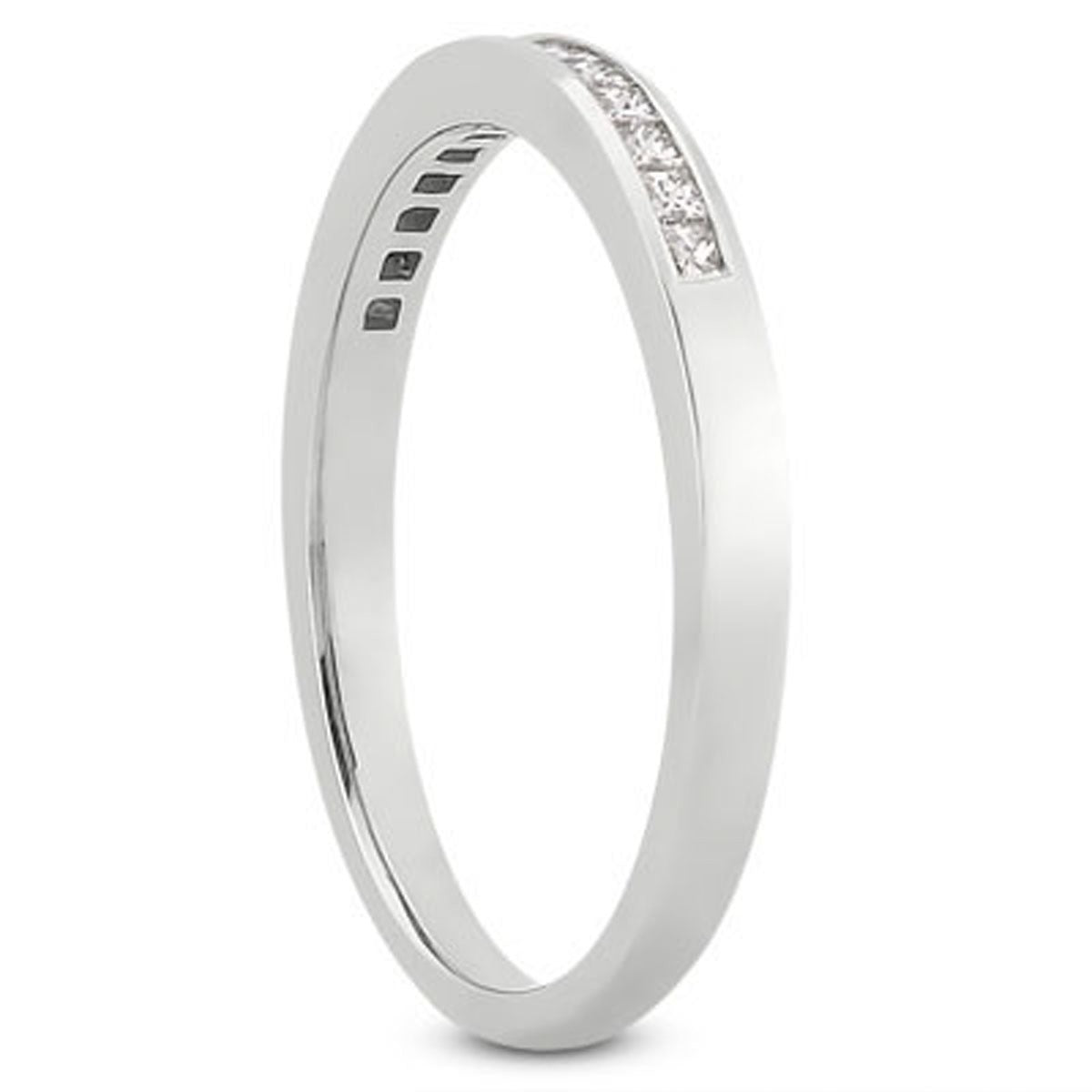 14k White Gold Channel Set Princess Diamond Wedding Ring Band on sale at MyriadMart
