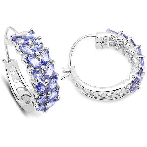 3.92 Carat Genuine Tanzanite .925 Sterling Silver Earrings on sale at MyriadMart