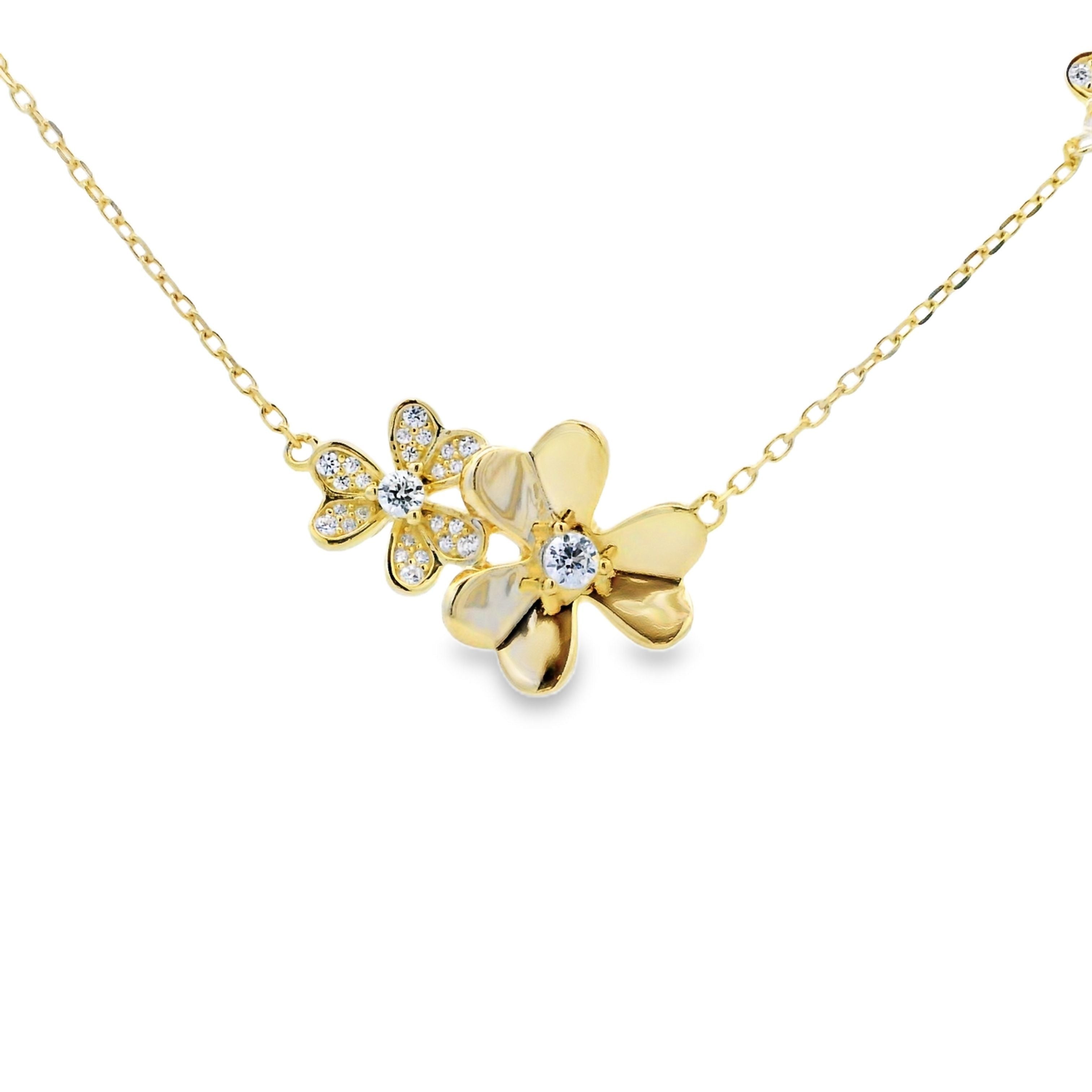 Cubic Zirconia Flower Pendant Sterling Silver on sale at MyriadMart