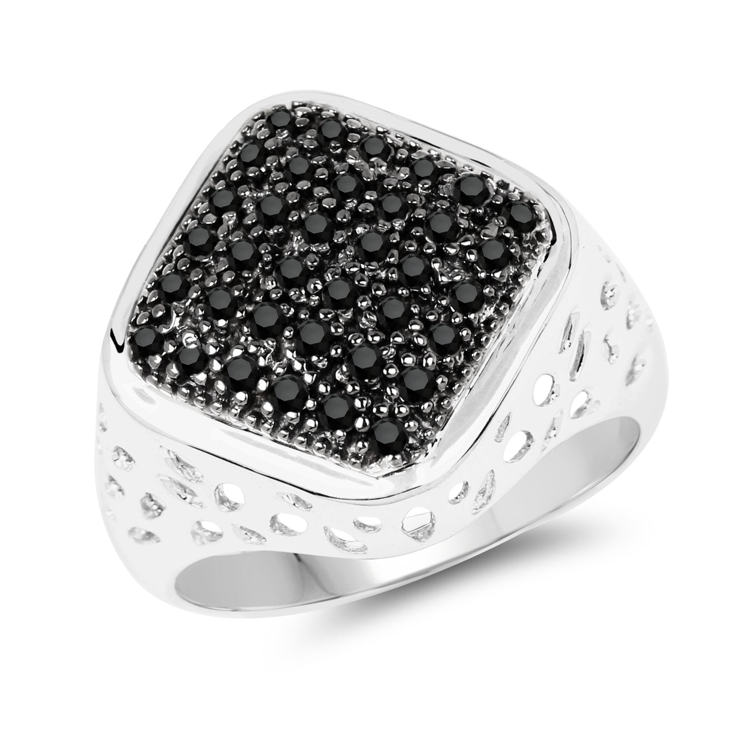0.54 Carat Genuine Black Diamond .925 Sterling Silver Ring on sale at MyriadMart