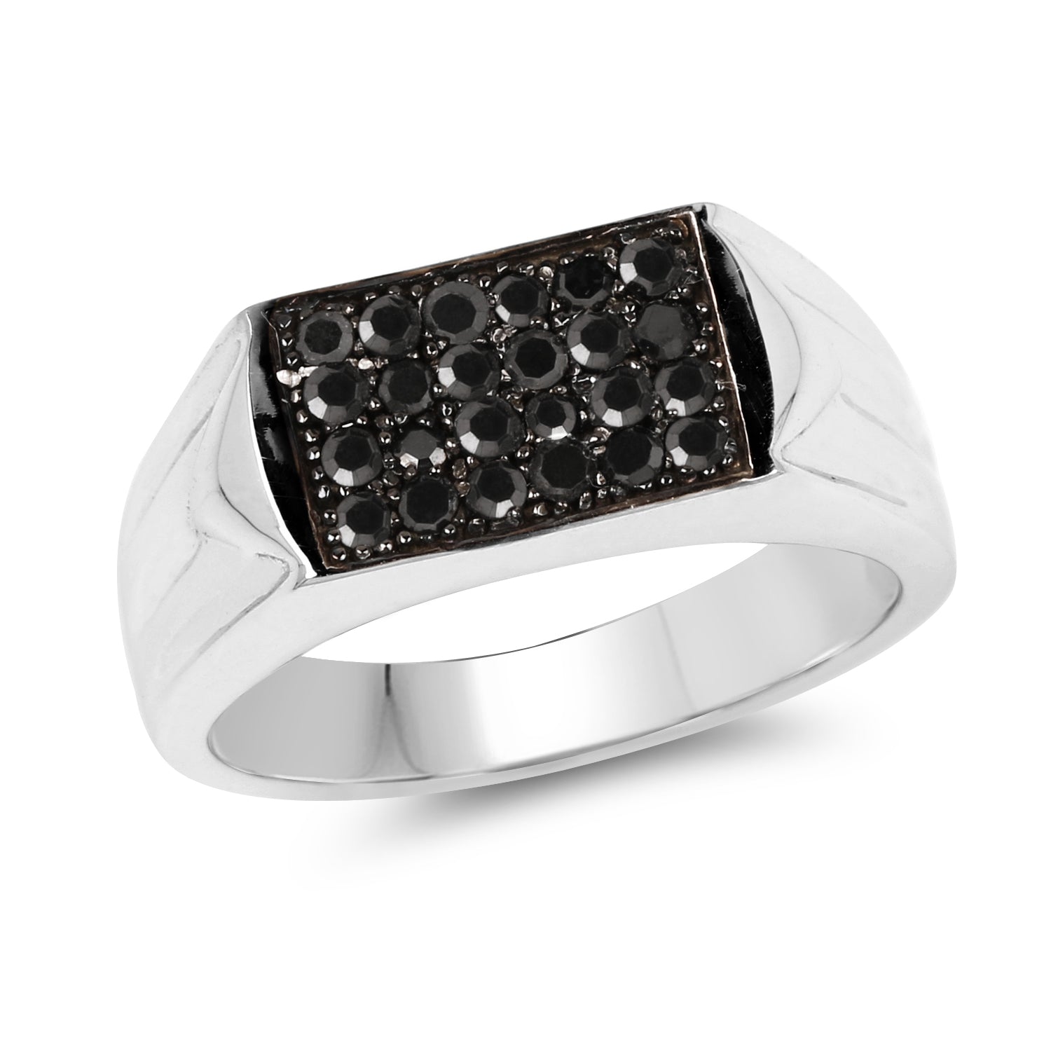 0.42 Carat Genuine Black Diamond .925 Sterling Silver Ring on sale at MyriadMart