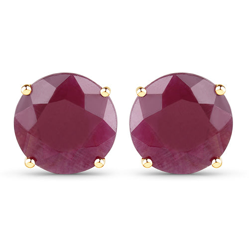 7.40 Carat Genuine Ruby 14K Yellow Gold Earrings on sale at MyriadMart