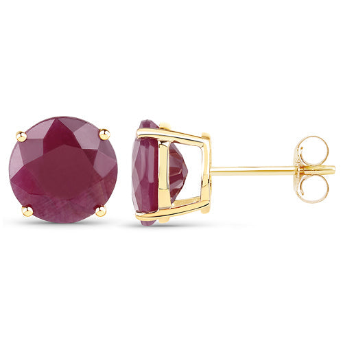 7.40 Carat Genuine Ruby 14K Yellow Gold Earrings on sale at MyriadMart