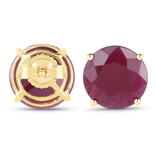 7.40 Carat Genuine Ruby 14K Yellow Gold Earrings on sale at MyriadMart