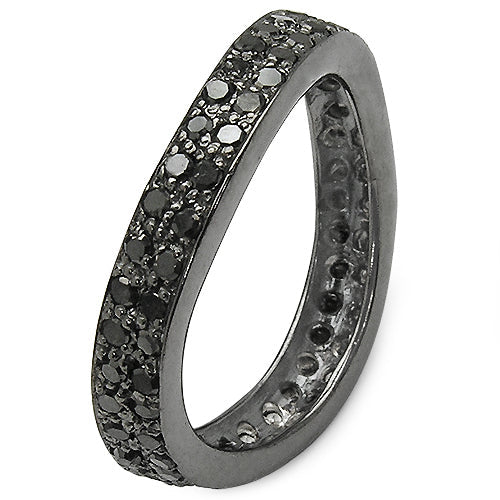 1.11 Carat Genuine Black Diamond .925 Sterling Silver Ring on sale at MyriadMart