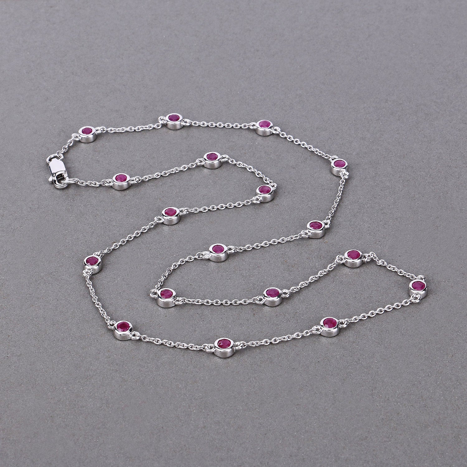2.34 Carat Genuine Ruby .925 Sterling Silver Necklace on sale at MyriadMart