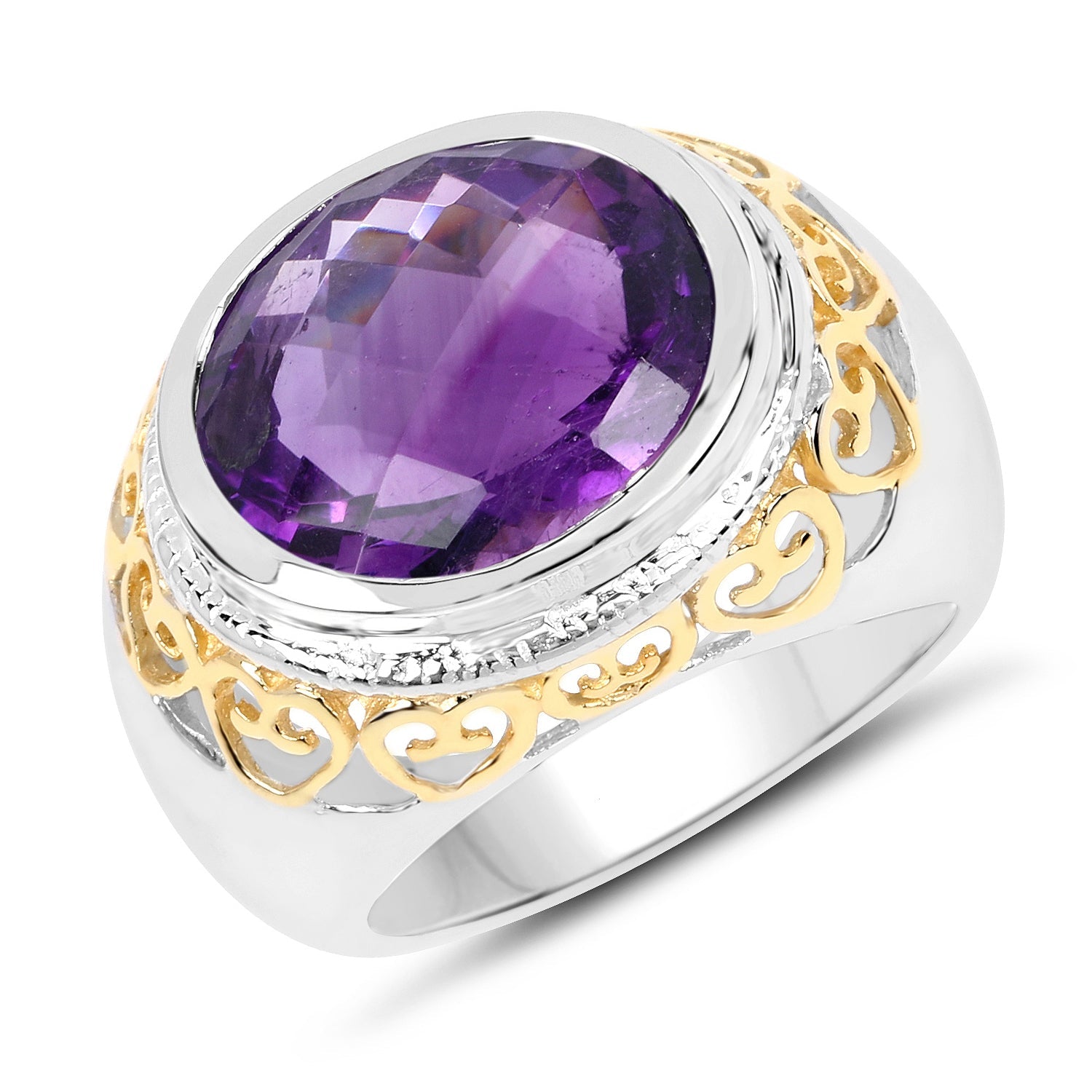 6.92 Carat Genuine Amethyst .925 Sterling Silver Ring on sale at MyriadMart