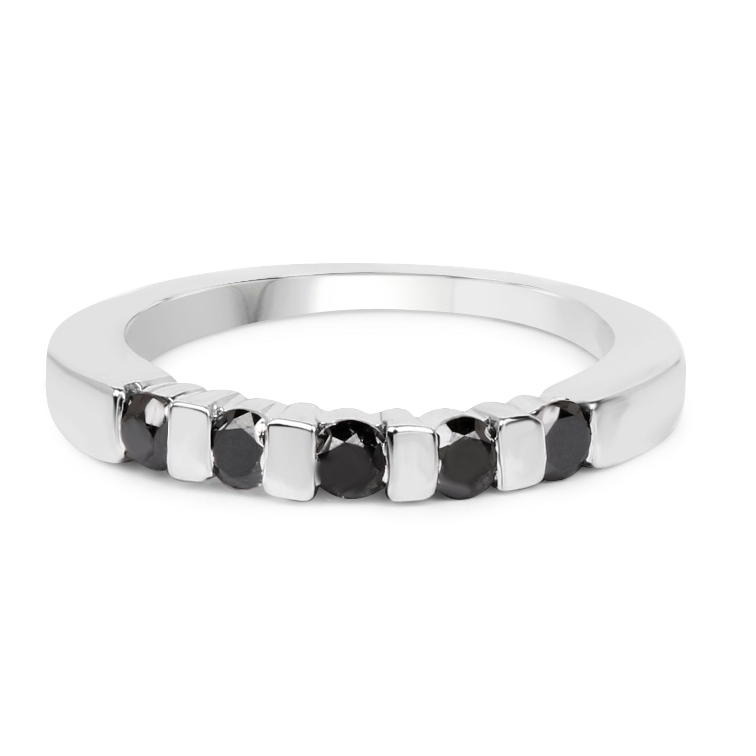 0.50 Carat Genuine Black Diamond .925 Sterling Silver Ring on sale at MyriadMart