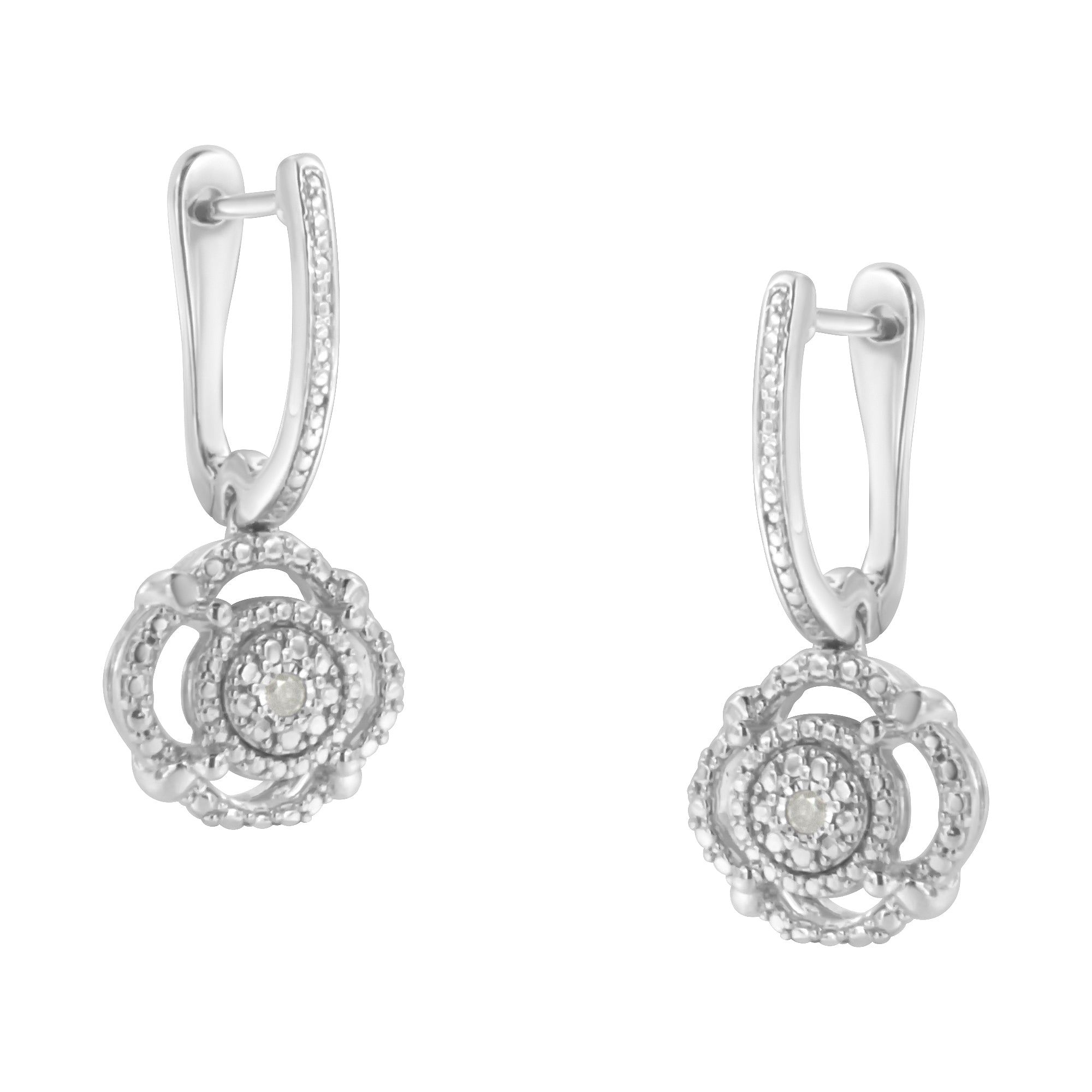 .925 Sterling Silver Miracle-Set Diamond Accent Drop and Dangle Earrings I-J Color, I3 Clarity on sale at MyriadMart
