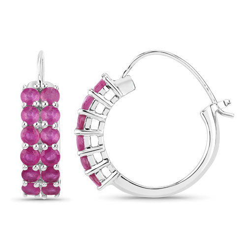 3.12 Carat Genuine Ruby .925 Sterling Silver Earrings on sale at MyriadMart
