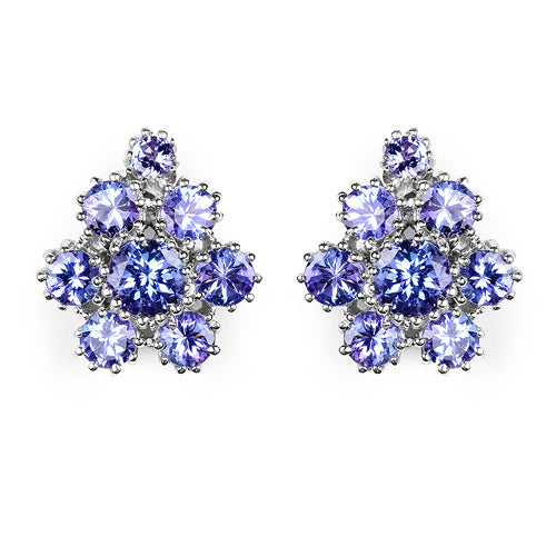 4.26 Carat Genuine Tanzanite .925 Sterling Silver Earrings on sale at MyriadMart