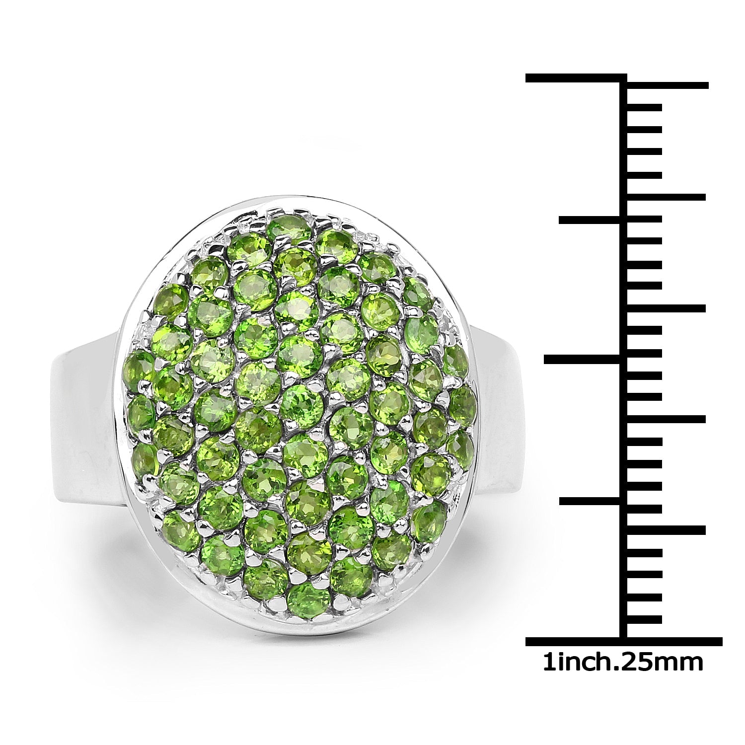2.17 Carat Genuine Chrome Diopside .925 Sterling Silver Ring on sale at MyriadMart