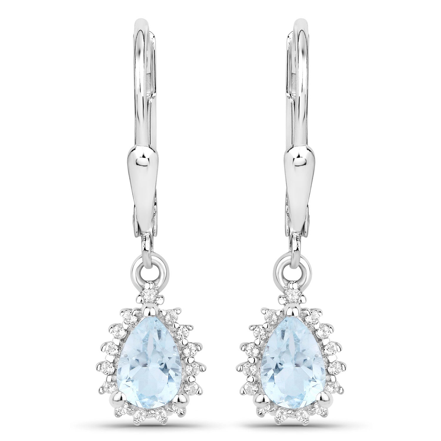 2.00 Carat Genuine Blue Topaz and White Topaz .925 Sterling Silver Jewelry Set on sale at MyriadMart