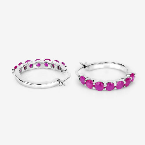 2.80 Carat Genuine Ruby .925 Sterling Silver Earrings on sale at MyriadMart