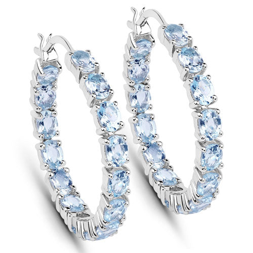 5.70 Carat Genuine Blue Topaz .925 Sterling Silver Earrings on sale at MyriadMart
