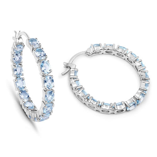 5.70 Carat Genuine Blue Topaz .925 Sterling Silver Earrings on sale at MyriadMart