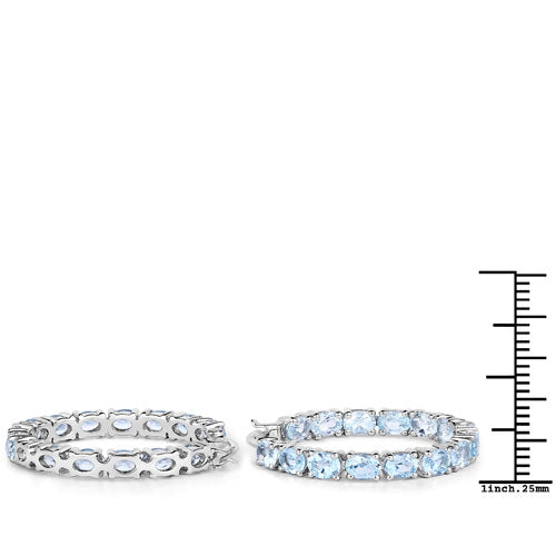 5.70 Carat Genuine Blue Topaz .925 Sterling Silver Earrings on sale at MyriadMart