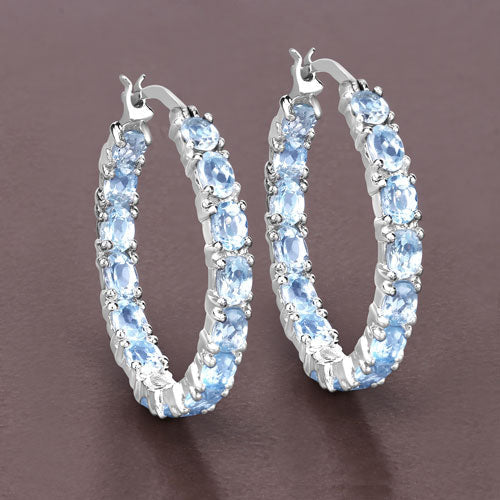 5.70 Carat Genuine Blue Topaz .925 Sterling Silver Earrings on sale at MyriadMart