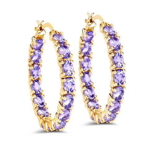 5.10 Carat Genuine Tanzanite .925 Sterling Silver Earrings on sale at MyriadMart