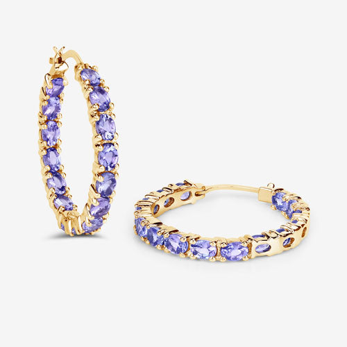 5.10 Carat Genuine Tanzanite .925 Sterling Silver Earrings on sale at MyriadMart