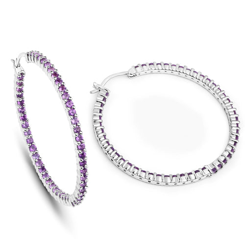 3.00 Carat Genuine Amethyst .925 Sterling Silver Earrings on sale at MyriadMart
