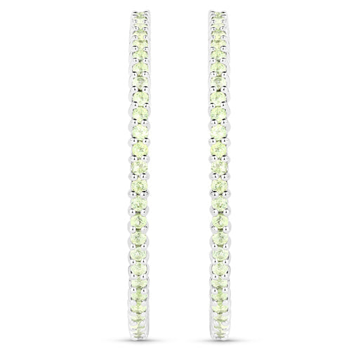 3.50 Carat Genuine Peridot .925 Sterling Silver Earrings on sale at MyriadMart