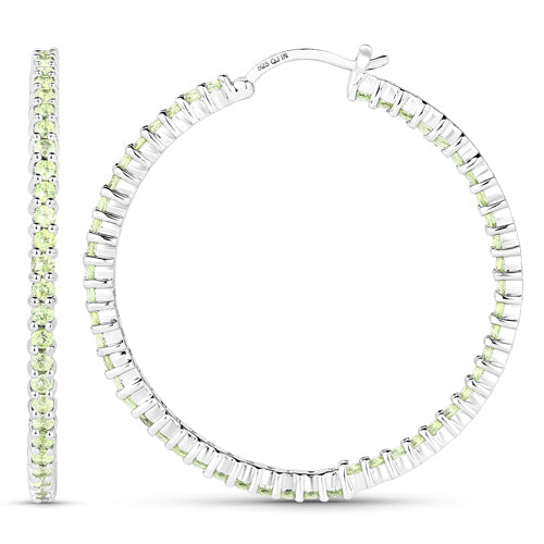 3.50 Carat Genuine Peridot .925 Sterling Silver Earrings on sale at MyriadMart