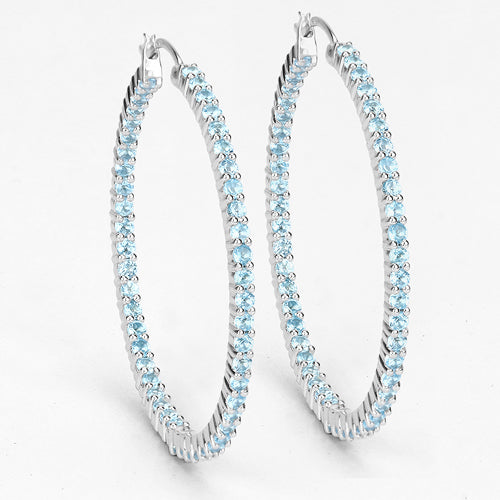 3.60 Carat Genuine Swiss Blue Topaz .925 Sterling Silver Earrings on sale at MyriadMart
