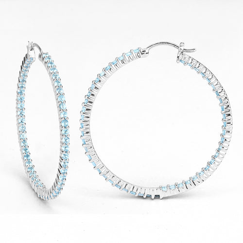 3.60 Carat Genuine Swiss Blue Topaz .925 Sterling Silver Earrings on sale at MyriadMart