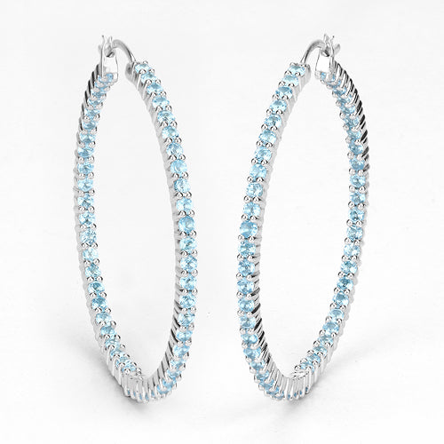 3.60 Carat Genuine Swiss Blue Topaz .925 Sterling Silver Earrings on sale at MyriadMart