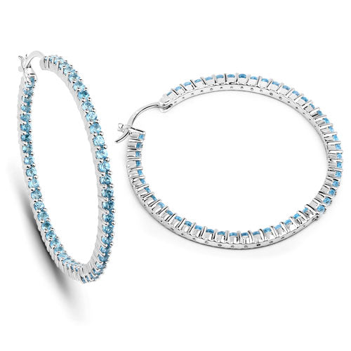 3.60 Carat Genuine Swiss Blue Topaz .925 Sterling Silver Earrings on sale at MyriadMart