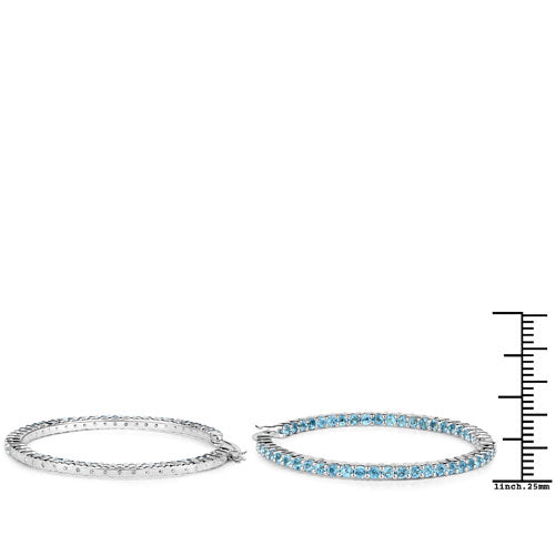 3.60 Carat Genuine Swiss Blue Topaz .925 Sterling Silver Earrings on sale at MyriadMart