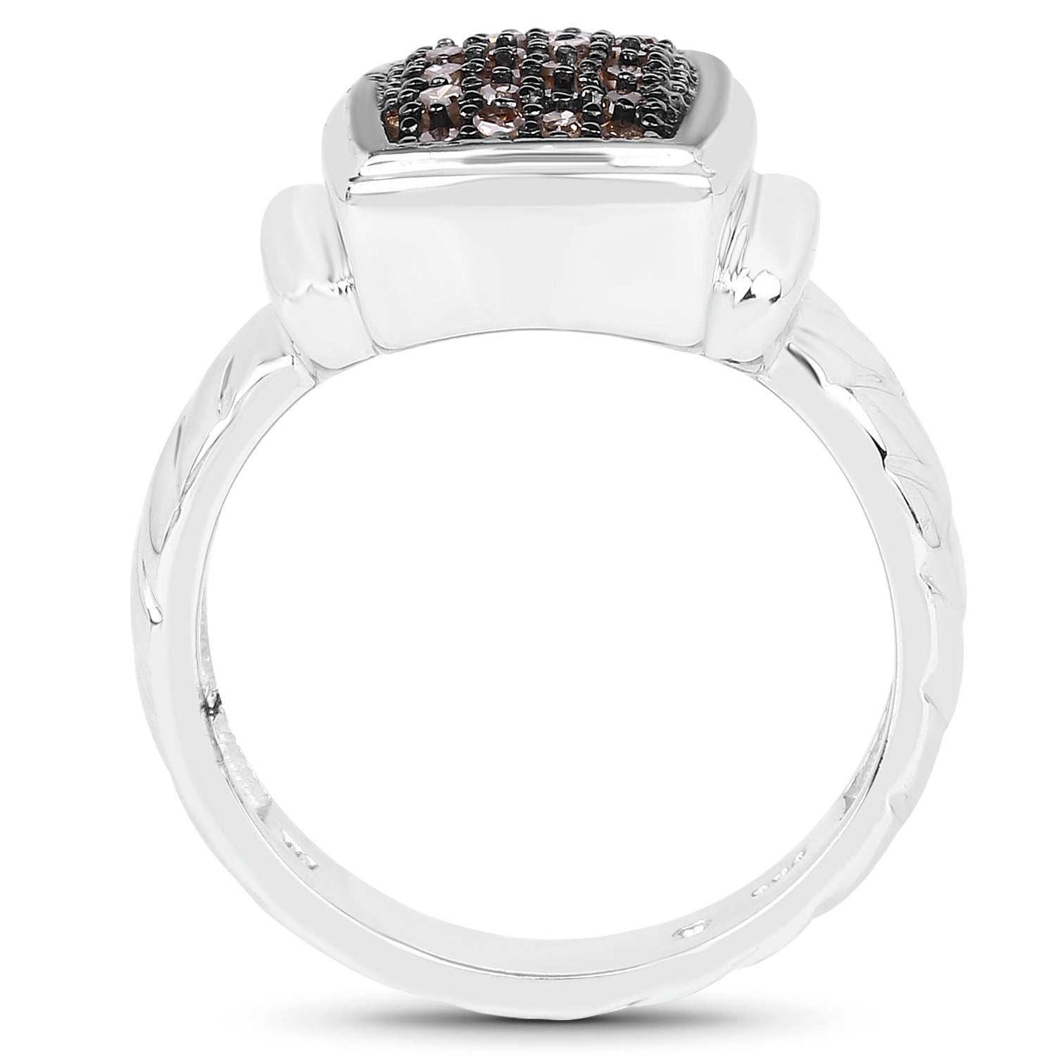 0.22 Carat Genuine Champagne Diamond .925 Sterling Silver Ring on sale at MyriadMart
