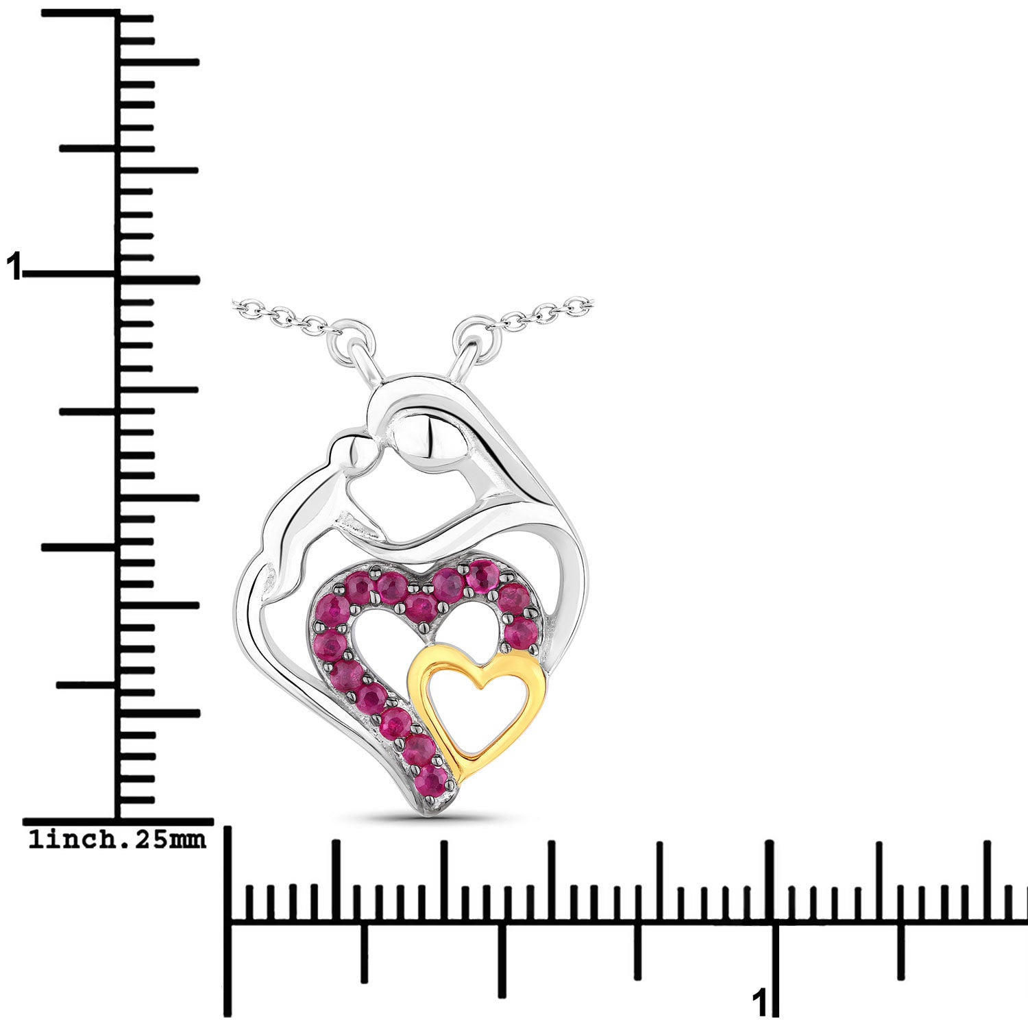 0.28 Carat Genuine Ruby .925 Sterling Silver Pendant on sale at MyriadMart