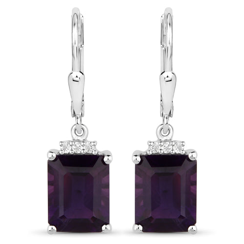 6.63 Carat Genuine Amethyst .925 Sterling Silver Earrings on sale at MyriadMart