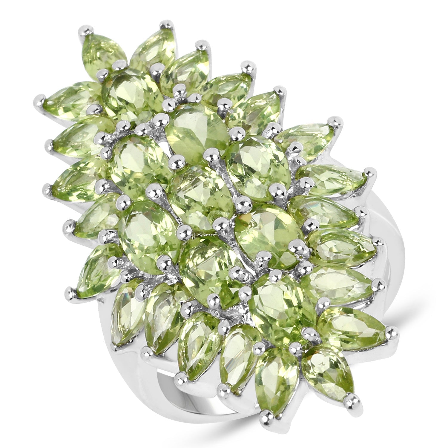 8.89 Carat Genuine Peridot .925 Sterling Silver Ring on sale at MyriadMart