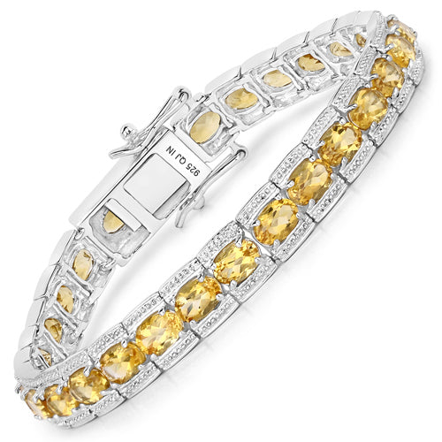 12.47 Carat Genuine Citrine .925 Sterling Silver Bracelet on sale at MyriadMart