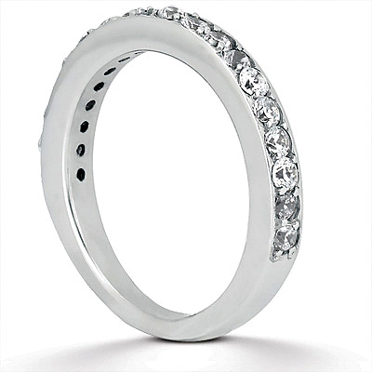 14k White Gold Pave Diamond Wedding Ring Band Set 1/2 Around on sale at MyriadMart
