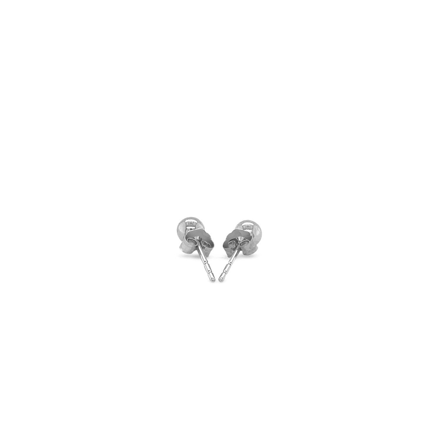 14k White Gold Round Stud Earrings 4.0 mm on sale at MyriadMart