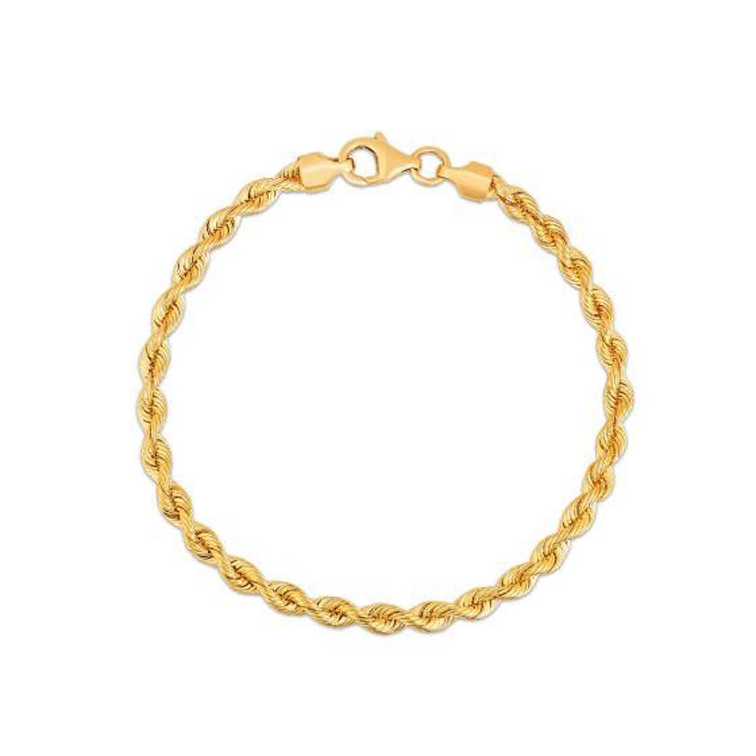 Silk Rope Chain Bracelet in 14k Yellow Gold 3.70 mm on sale at MyriadMart