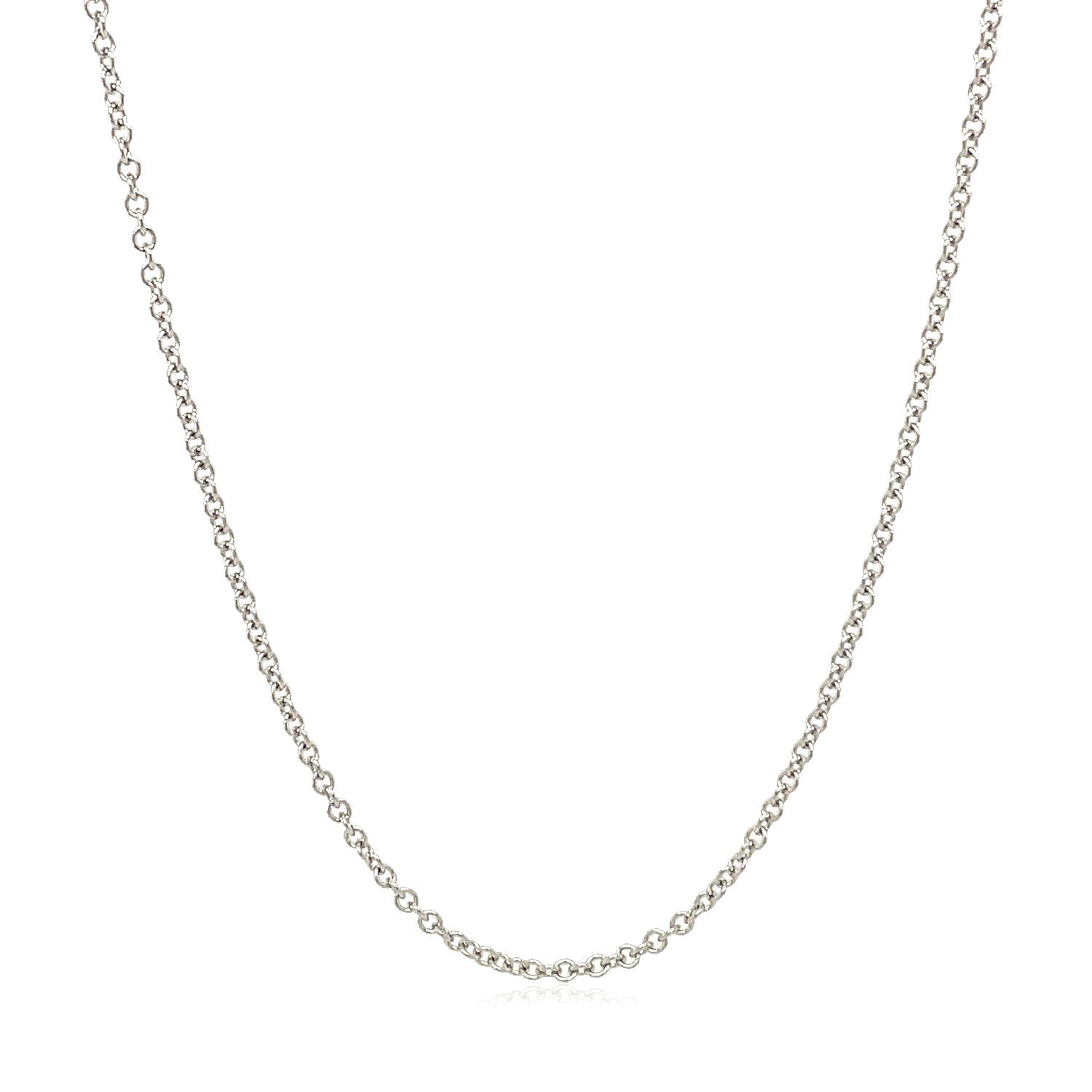 14k White Gold Round Cable Link Chain 1.9mm on sale at MyriadMart