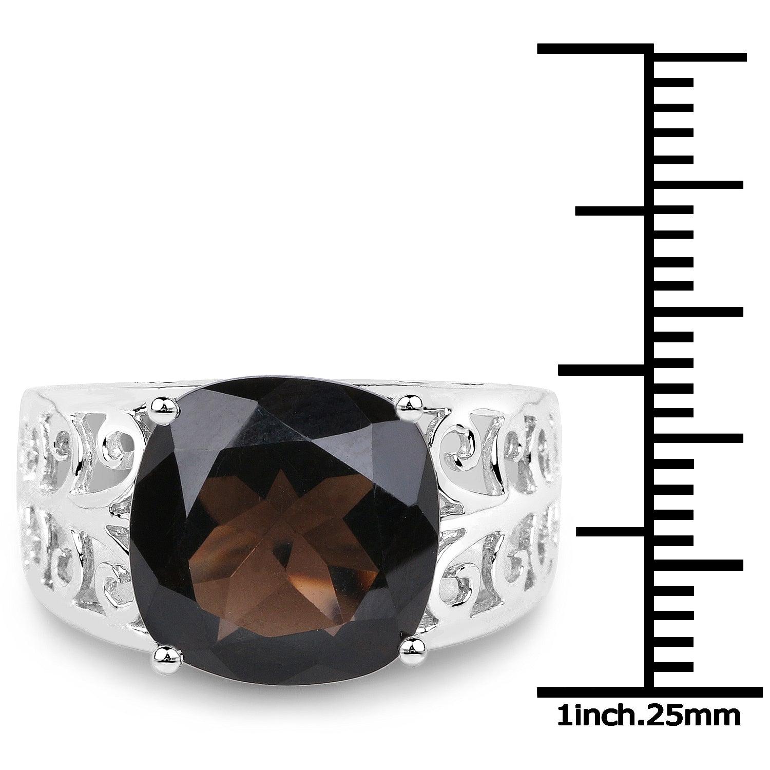 7.09 Carat Genuine Smoky Quartz .925 Sterling Silver Ring on sale at MyriadMart