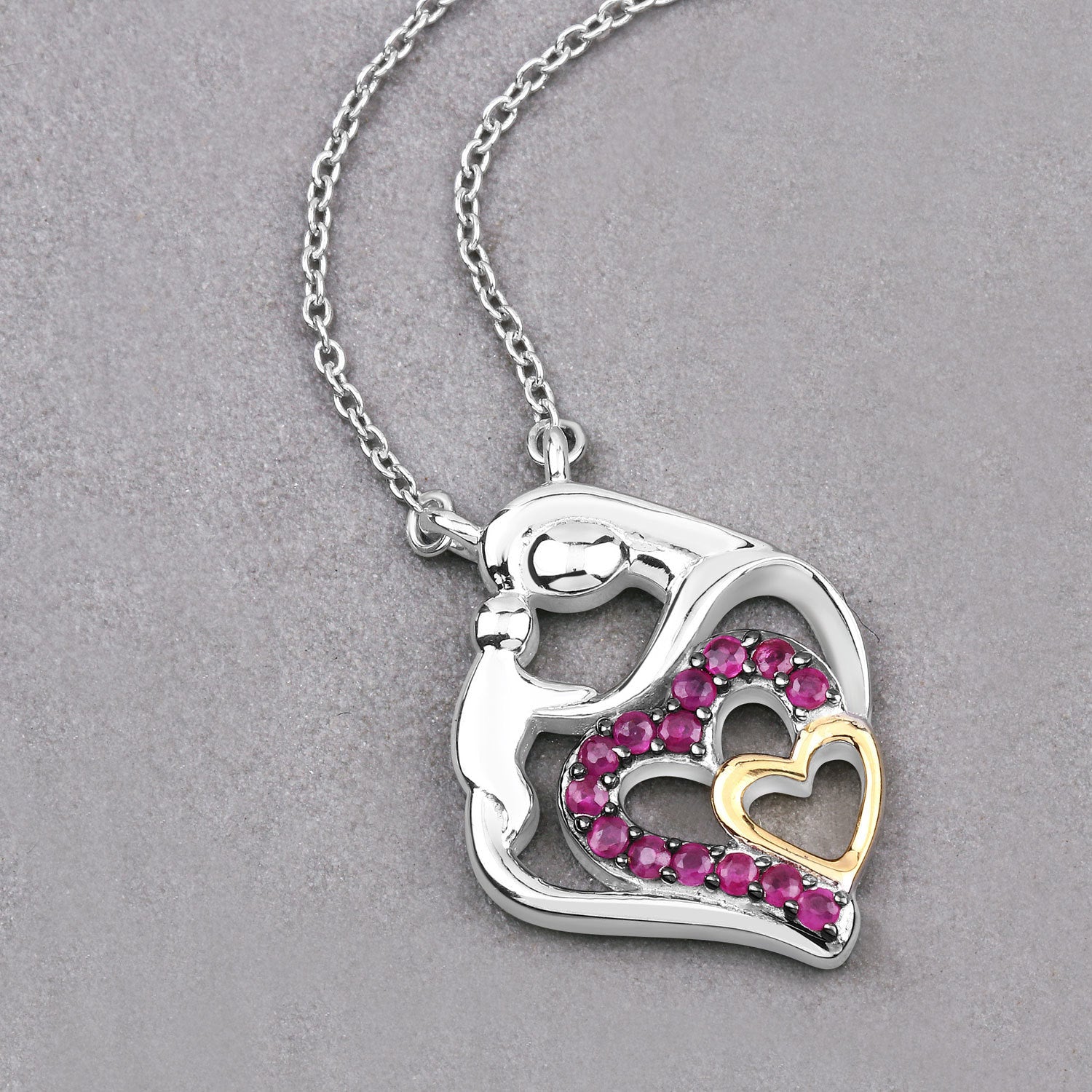 0.28 Carat Genuine Ruby .925 Sterling Silver Pendant on sale at MyriadMart