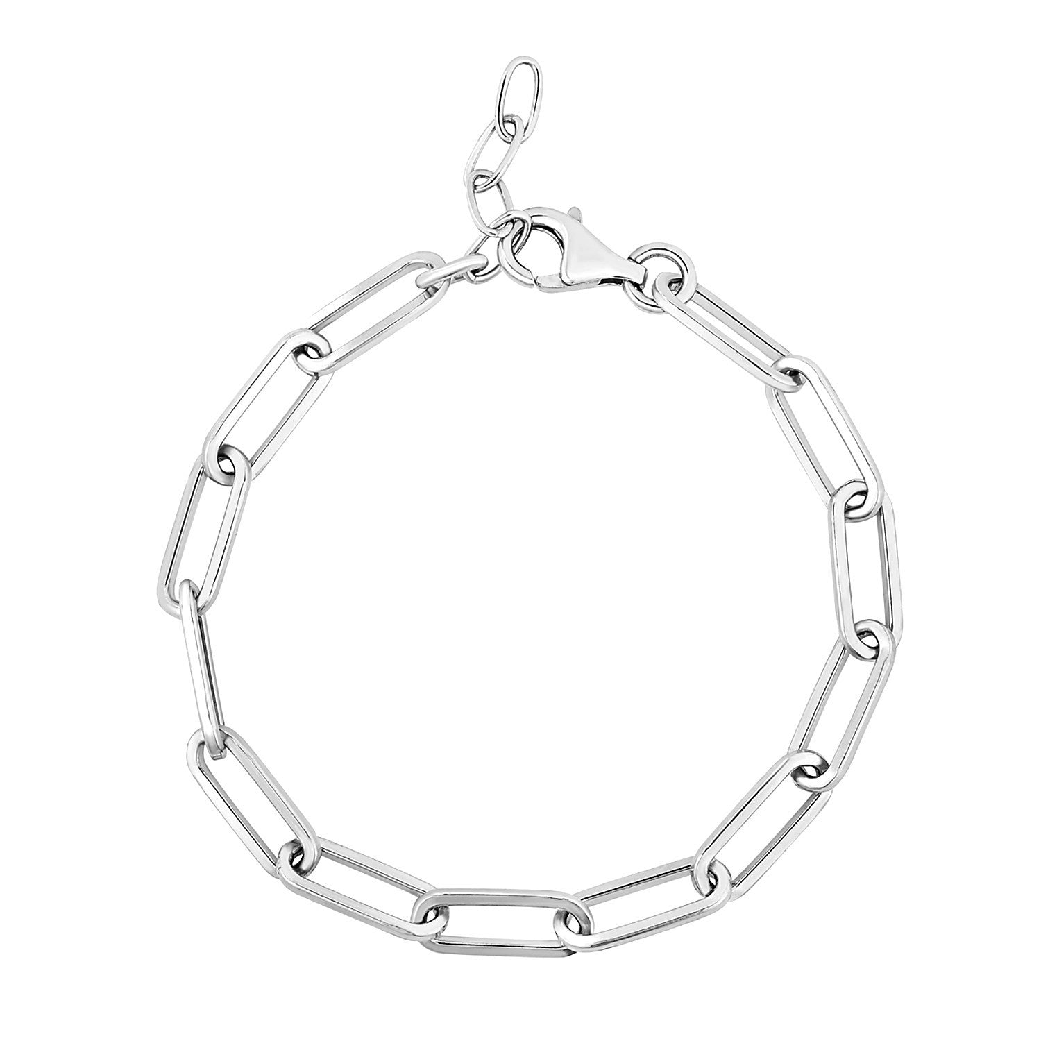 Sterling Silver Wide Paperclip Chain Bracelet on sale at MyriadMart
